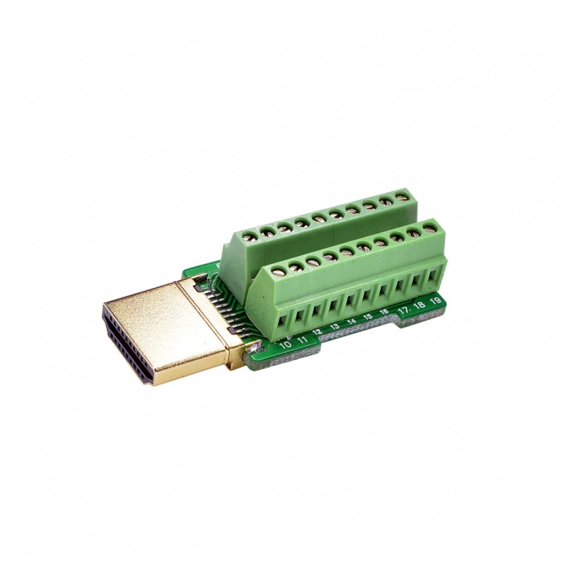 免焊接头 hdmi接头公 转接 绿色端子台