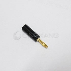 鍍金香蕉插頭-黑色(大) 適用於4mm