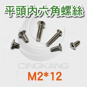 不鏽鋼平頭內六角螺絲 M2*12 (10pcs/包)