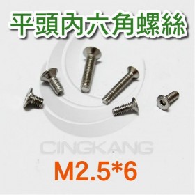 不鏽鋼平頭內六角螺絲 M2.5*6 (10pcs/包)