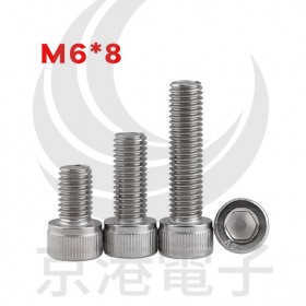 白鐵窩頭內六角螺絲 M6*8 (10pcs/包)