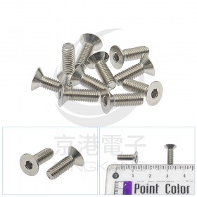 白鐵平頭內六角螺絲 M4*12 (10pcs/包)