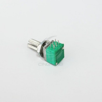 音響電位器 (雙聯-6腳) B10K 柄長15MM(含螺母)