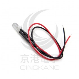 發光二極體 5mm 帶線20CM DC5~12V 暖白光