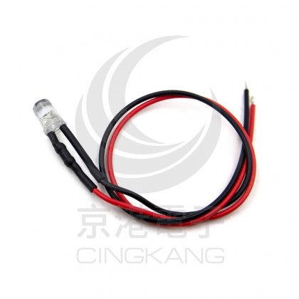 發光二極體 5mm 帶線20CM DC5~12V 綠光