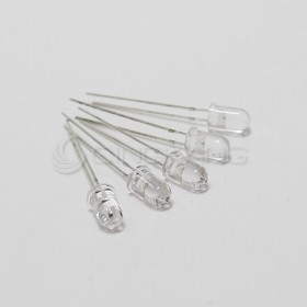 5mm 高亮度LED 透明發紅光 1.8-2.0V (10PCS/包)