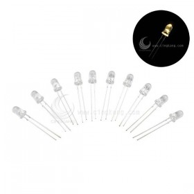 5mm 高亮度LED 透明發暖白光 3.0-3.4V (10PCS/包)