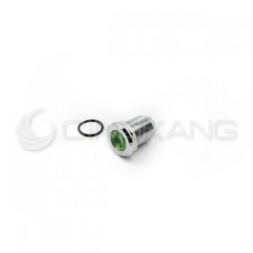 防水不鏽鋼金屬平面指示燈DC24V-綠色(焊線式) S12041-24G 12mm
