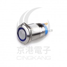 19mm不鏽鋼金屬 AC110V 白光平面環形燈 有段天使眼開關