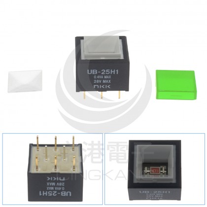 UB-25H1 方型按式開關(無段) 綠色 28V 8PIN