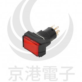 TT16-MLL47R1 天得16mm 長方形復歸照光按鈕(紅) LED 24V 1A1B