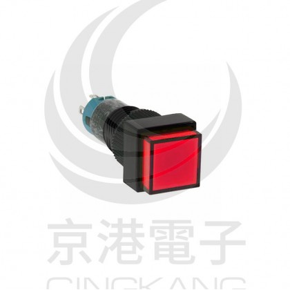 IDEC 12mm正方型照光復歸-紅 2.2V 1C