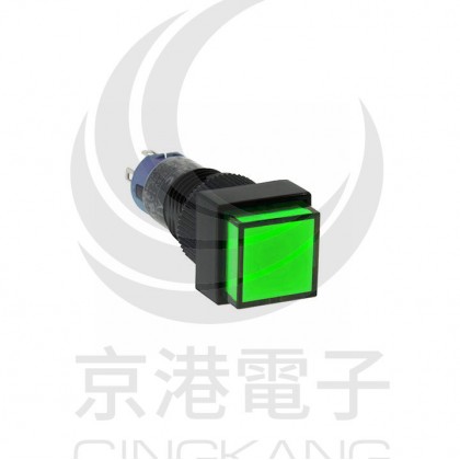 IDEC 12mm正方型照光復歸-綠 2.2V 1C