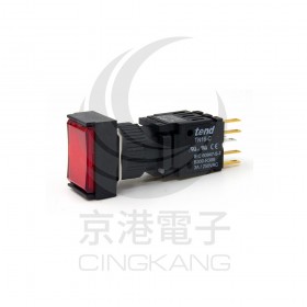 TN16-MLL47R1 天得16mm長方形復歸照光按鈕(紅) LED 24V 1A1B