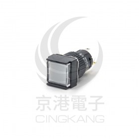 TT16-MLS42W1 天得16mm 正方形復歸照光按鈕(白) LED 220V 1A1B