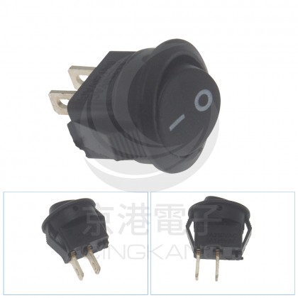 2P 15ψ迷你圓形洛可黑色 (3A250VAC/5A125VAC)
