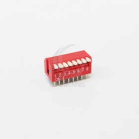 撥碼開關 直插側撥(琴鍵式) 2.54間距 8P 8位 指撥 撥動開關