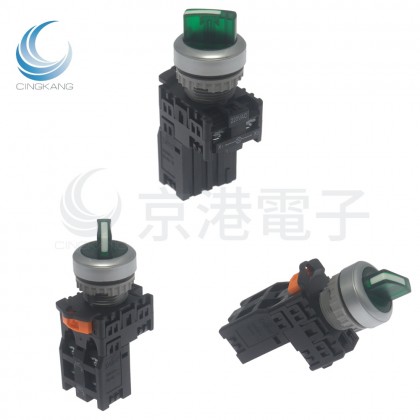 TN2 防水 直照選擇開關2段 220V 綠色 1A1B ψ22 TN2IS22G-N1C