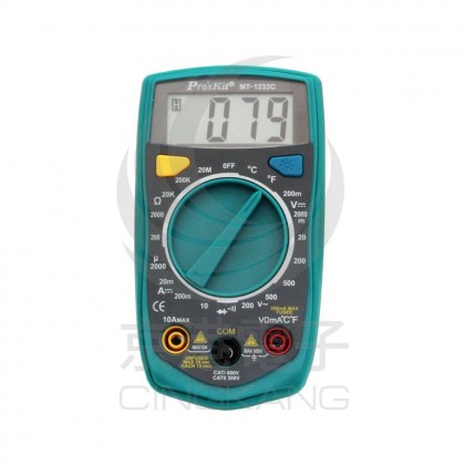 prosKit 寶工 3 1/2數位電錶-帶溫度測試 MT-1233C