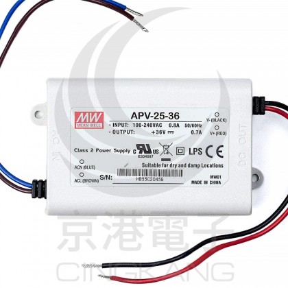 明緯 電源供應器 APV-25-36