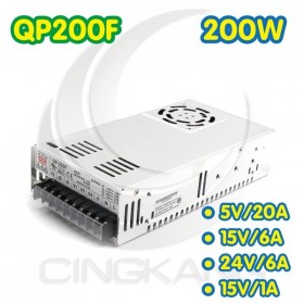 明緯 QP200F 5V/20A 15V/6A 24V/6A 15V/1A 200W 四電源