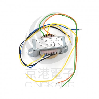 PT-9 AC110/220V轉AC12V x2 0.6A 工業用變壓器