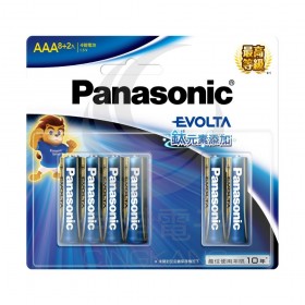 Panasonic 國際牌 (藍) 鹼性電池EVOLTA鈦元素 4號(8+2) 10入/組