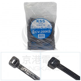0301 KSS 尼龍紮線帶 CV-200KB 4.6*203mm(1000pcs/包)