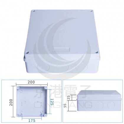 防水接線盒 ABS 200*200*80 12孔 36mm KR09