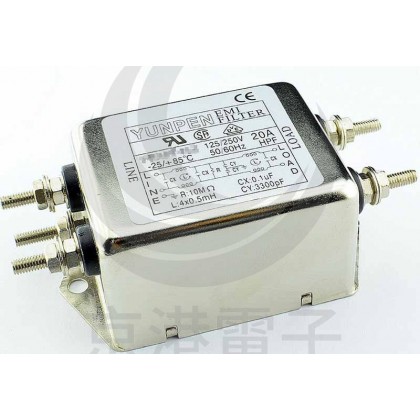 EMI FILTER YE-15T4L2 15A 250V雙π EMI電源濾波器(M4螺絲)