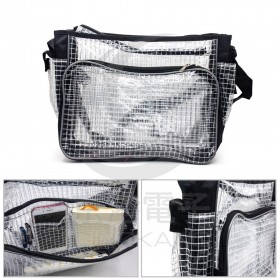 無塵室透明網狀工具袋-黑 (立體型) 330*260*100mm