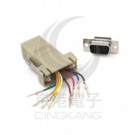 RJ45轉9PIN D型轉接公頭 (CBG-36)