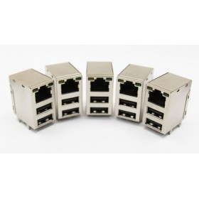 USB雙層+RJ45 帶燈網絡插座(5入)