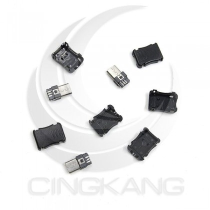 USB塑膠三件式 MICRO 公接頭(5PCS/入)