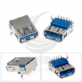 USB3.0 A型母座 90度腳位 (2入)