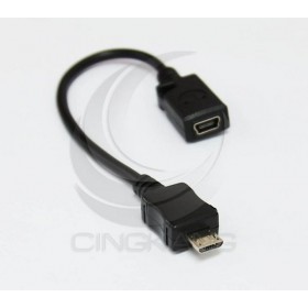 Micro USB B公對mini 5pin母座帶線 10CM(UB-238)
