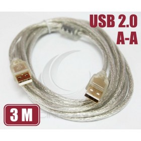 USB 2.0 A公-A公鍍金透明傳輸線3M(UB-223)