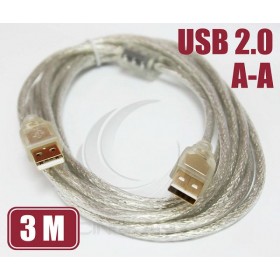 USB 2.0 A公-A公鍍金透明傳輸線3M(UB-223)