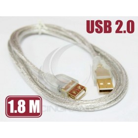 USB2.0 A公-A母 透明延長線1.8M(UB-192)