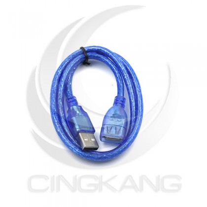 USB2.0 A公-A母透明藍傳輸線 50CM (US-119)