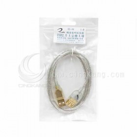 US-44 USB2.0 A公-A母鍍金透明強化線 1米