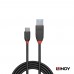 LINDY 林帝 36915_ABLACK系列USB 3.2 GEN 2 TYPE-C/公 TO TYPE-A/公 傳輸線 0.5M