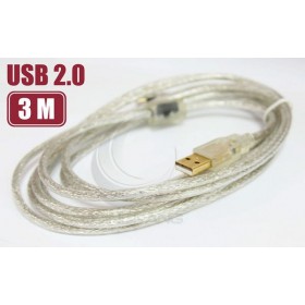 US-33 USB2.0 A公/Micro B公鍍金透明傳輸線 3M