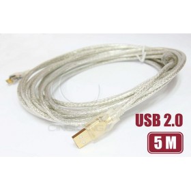 US-34 USB2.0 A公/Micro B公鍍金透明傳輸線 5M
