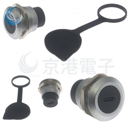 TYPE-C 圓型金屬面板固定座 孔24mm