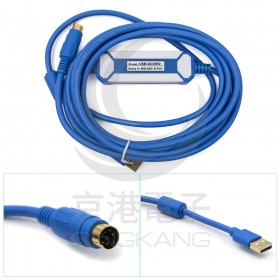 9母-MD6針 PLC USB-QC30R2 3M (適用三菱Q系列PLC) 藍色