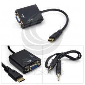 MINI HDMI轉VGA母 (含音源輸出轉換線)