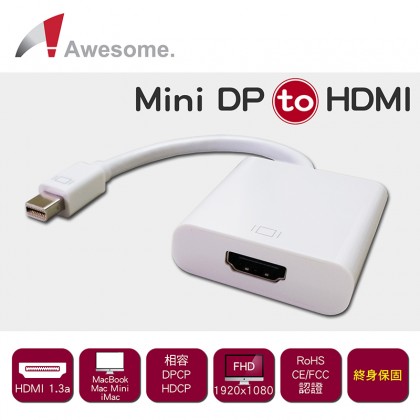Awesome mini Displayport 轉 HDMI 線 A00240005