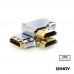 LINDY 林帝 41507CROMO HDMI 2.0 鋅合金鍍金轉向頭-A公對A母 90度水平向右