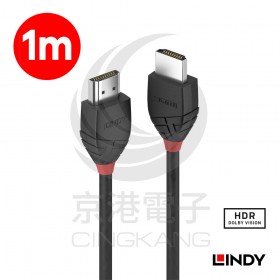 LINDY 林帝 36471BlACK系列 HDMI 2.0(Type-A) 公 to 公 傳輸線 1M